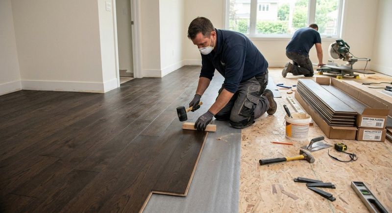 Dark Wood Floor Installation in Westerly, RI