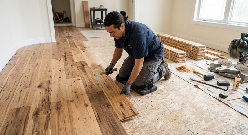 Hickory Floor Installation in Westerly, RI