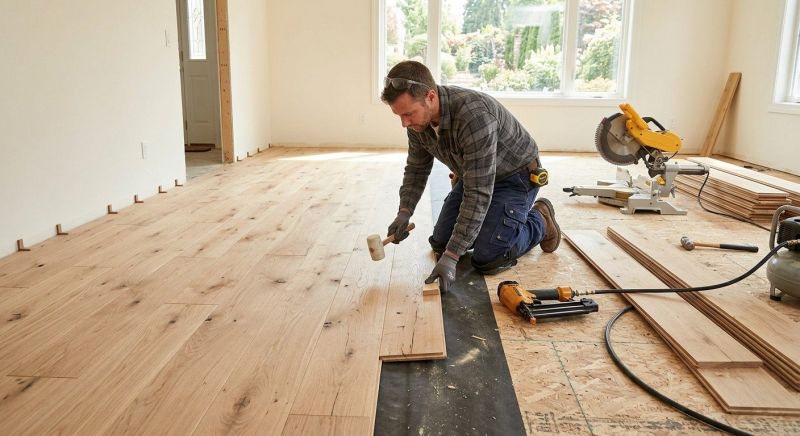 Oak Floor Installation in East Greenwich, RI
