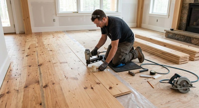 Pine Floor Installation in Westerly, RI