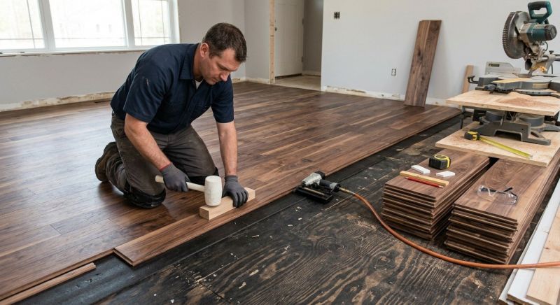 Walnut Flooring Installation in Westerly, RI