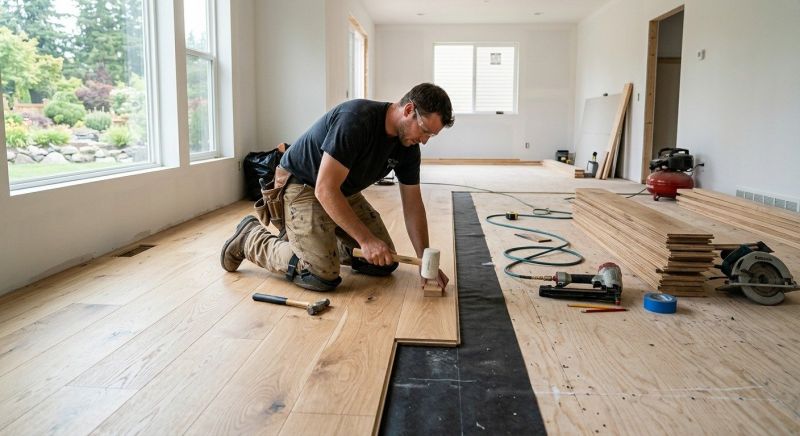 White Oak Floor Installation in Westerly, RI