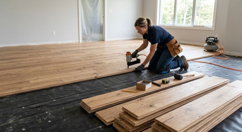 Wide Plank Floor Installation in Westerly, RI